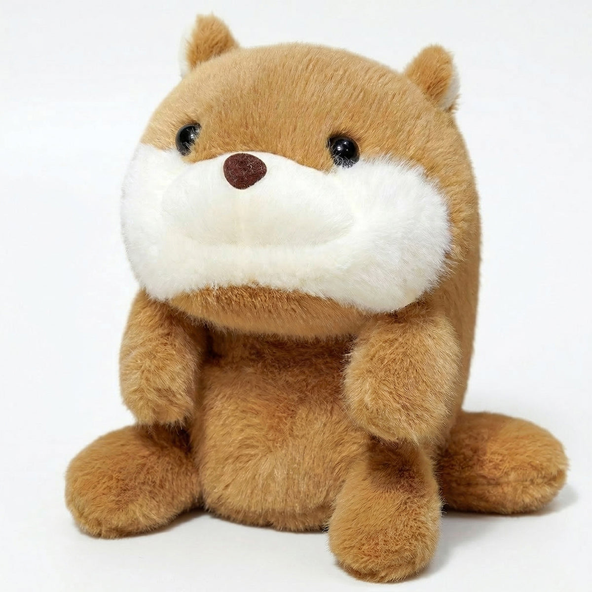 ふんばるアニマル イヌ ぬいぐるみ 正面 茶白 自立ポーズ