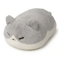 ふわくも抱き枕アニマル 猫 ぬいぐるみ はいいろ 寝そべり姿・グレーと白のバイカラー