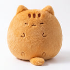 ラウンド茶トラ ぬいぐるみ 正面 白背景 まんまるクッション