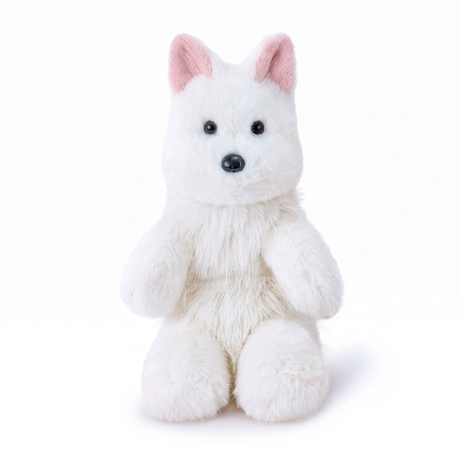 そっと寄り添う リアルドッグ ウェスティ ぬいぐるみ 30cm 正面おすわりポーズ