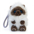 お出かけのお供にぴったりなストラップ付きシャム猫マスコットチャーム（15cm）の正面カット