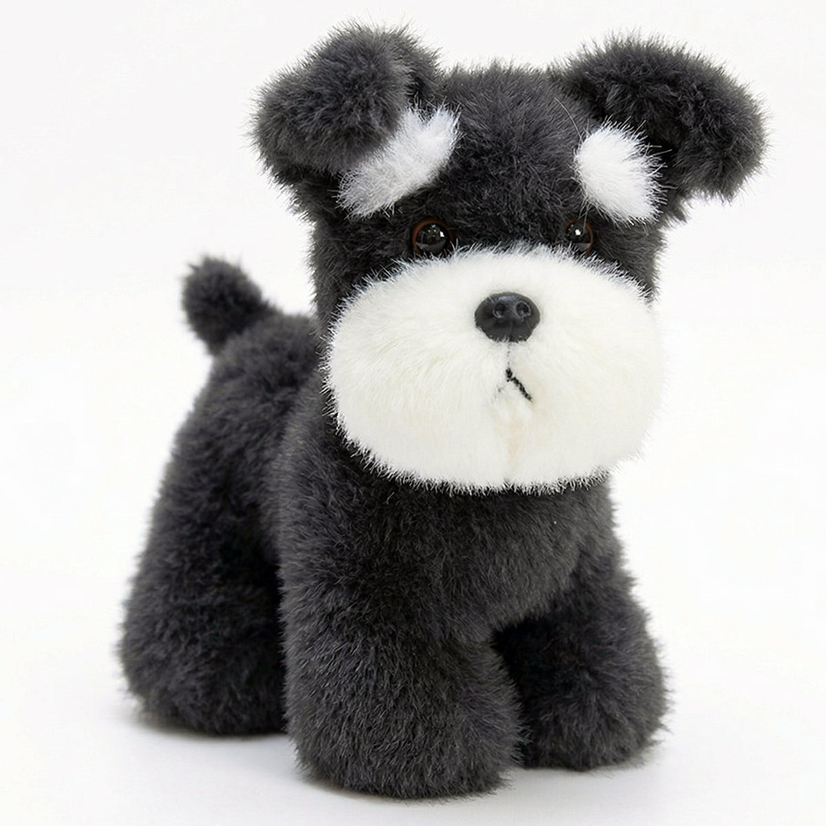 てのひらの相棒 リアルドッグ ミニチュアシュナウザー 立ち姿 高さ約20cm 本物そっくりな犬のぬいぐるみ