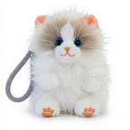 バッグや鍵に取り付けられるストラップ付きラグドール猫マスコットチャーム（15cm）の正面カット