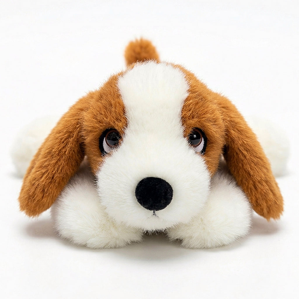 てのひらの相棒 リアルドッグ バセットハウンド ぬいぐるみ 伏せ姿 全長約22cm リアルな犬のぬいぐるみ