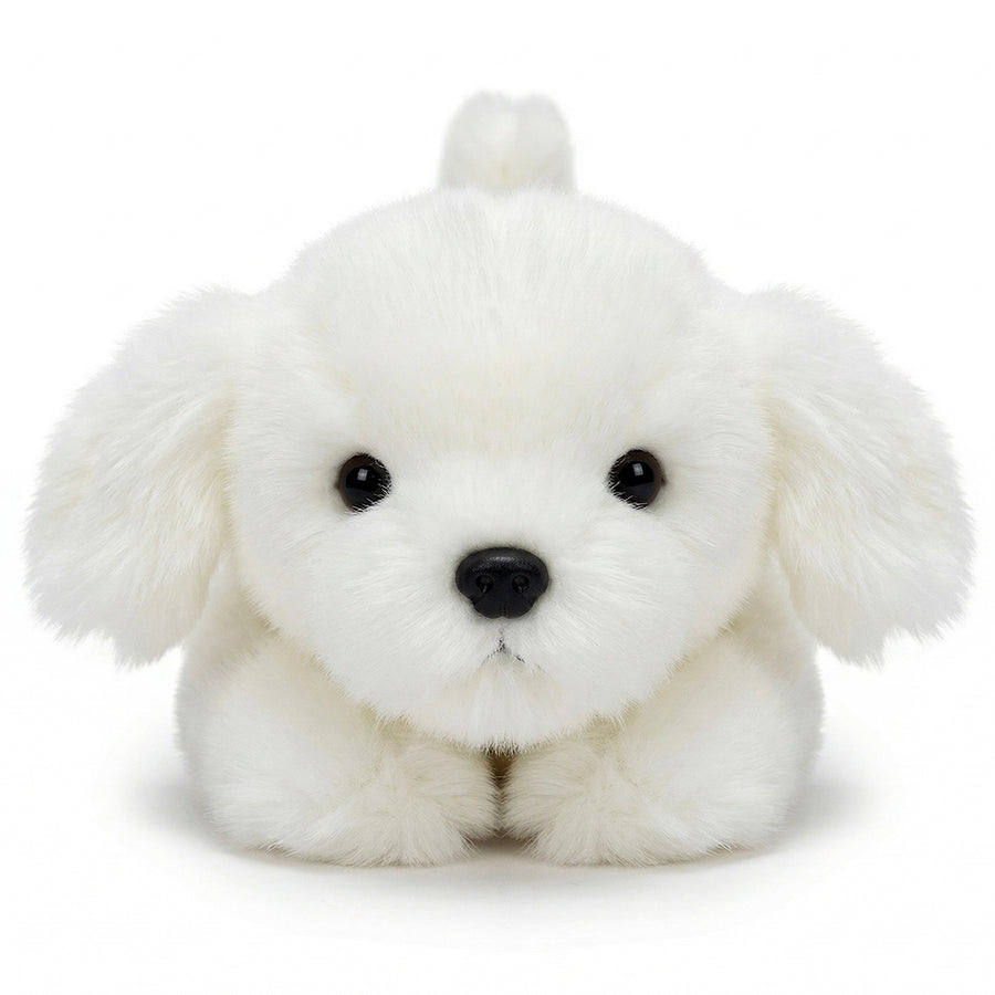てのひらの相棒 リアルドッグ ビションフリーゼ ぬいぐるみ 伏せ姿 全長約22cm リアルな白犬のぬいぐるみ