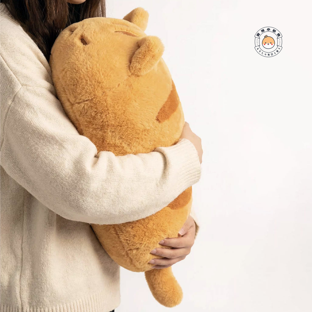 ふわくも抱き枕アニマル みかん 猫 ぬいぐるみ 抱っこ・45cmサイズ感イメージ