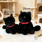 おすわり黒猫ぬいぐるみのサイズ比較（高さ26cmと20cmのイメージ）