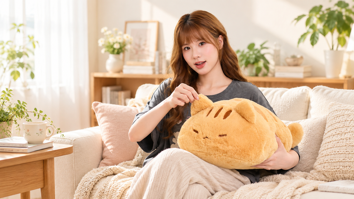 癒し系 ぬいぐるみ 黄色 かわいい クッション お部屋 コーディネート