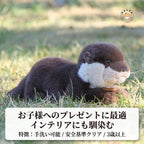 カワウソ ぬいぐるみ 草原 寝そべり 暮らしになじむ ナチュラルな佇まい