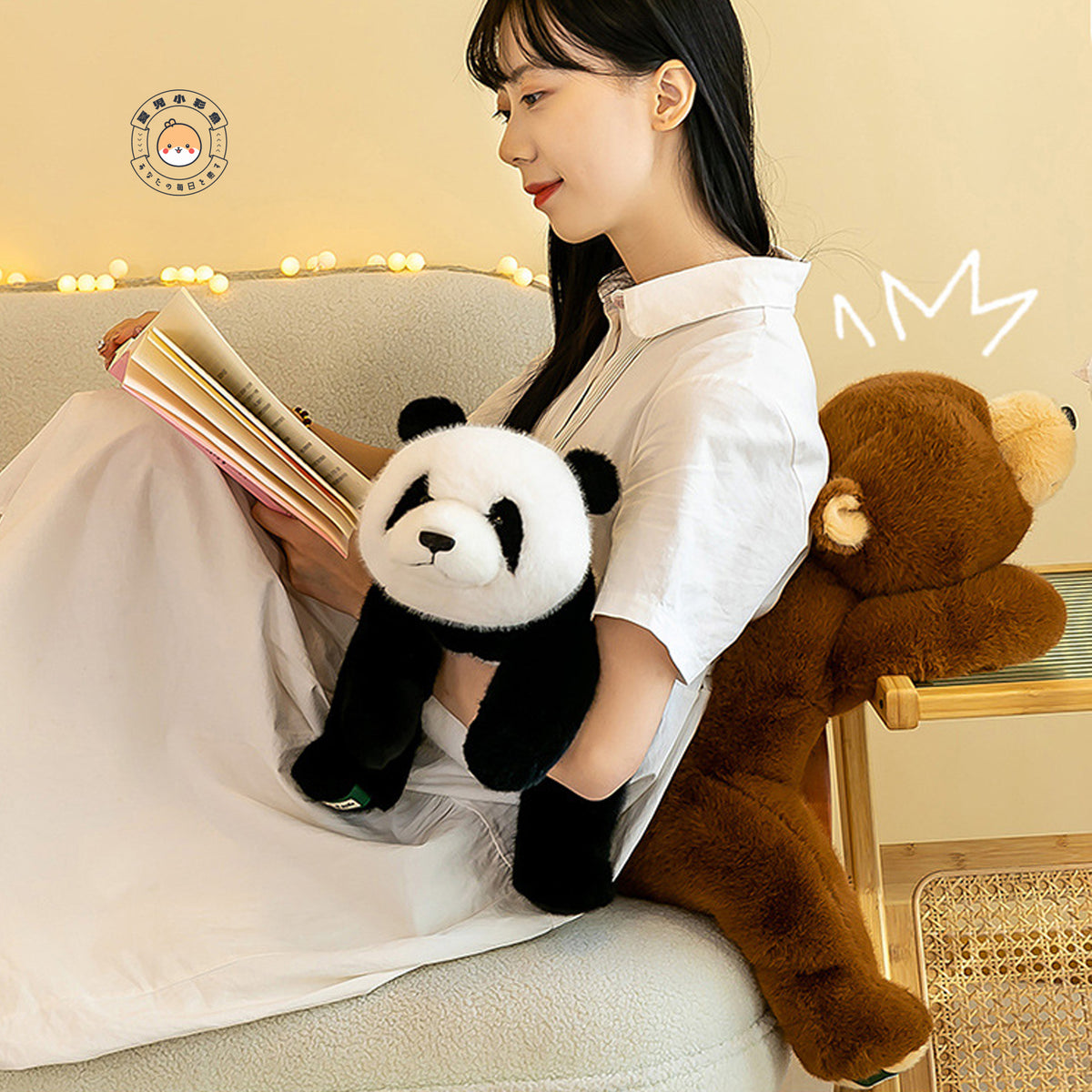 大きいくまのぬいぐるみを抱いたサイズイメージ