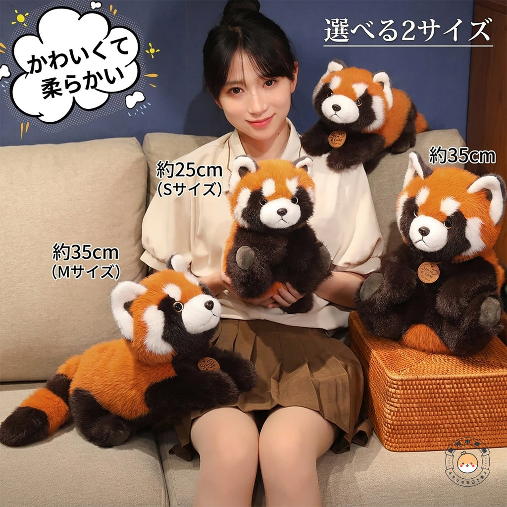 レッサーパンダ ぬいぐるみ 25cm Sサイズと35cm Mサイズ 大きさ比較