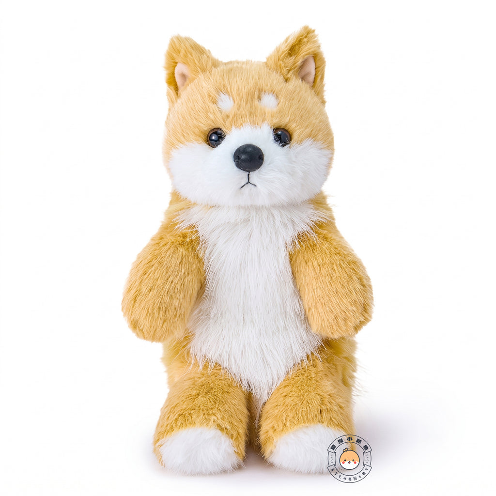 柴犬 ぬいぐるみ 30cm 正面 まろ眉とつぶらな瞳が愛らしい表情