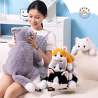 ふわふわ寝そべりアニマル 白猫ぬいぐるみ