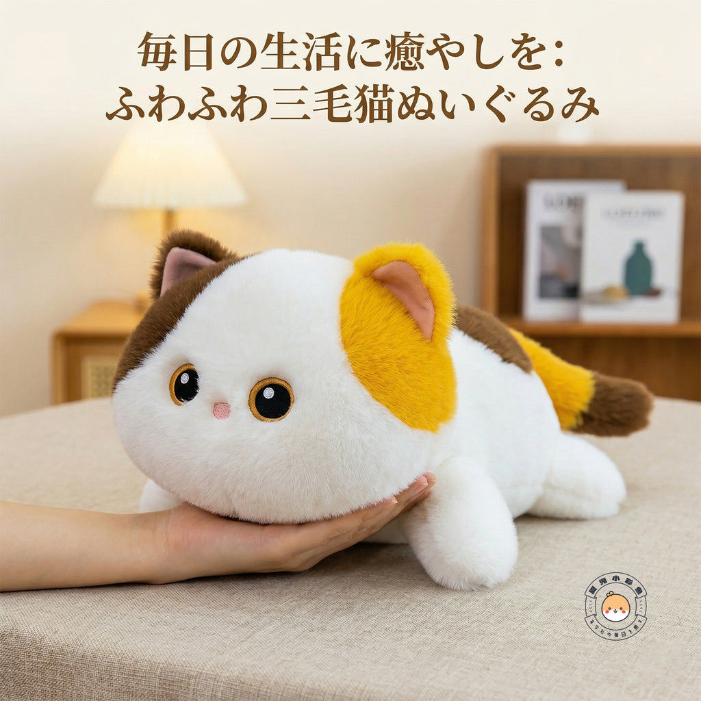 手のひらにあごを乗せる愛らしい伏せ姿 猫ぬいぐるみ 毎日の生活に癒しを届けるインテリア