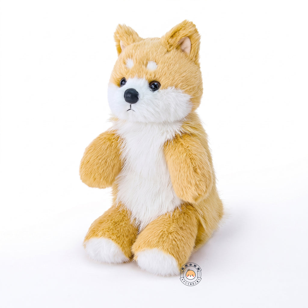 柴犬 ぬいぐるみ 30cm 斜め横向きカット ピンと立った三角耳と立体的なマズル