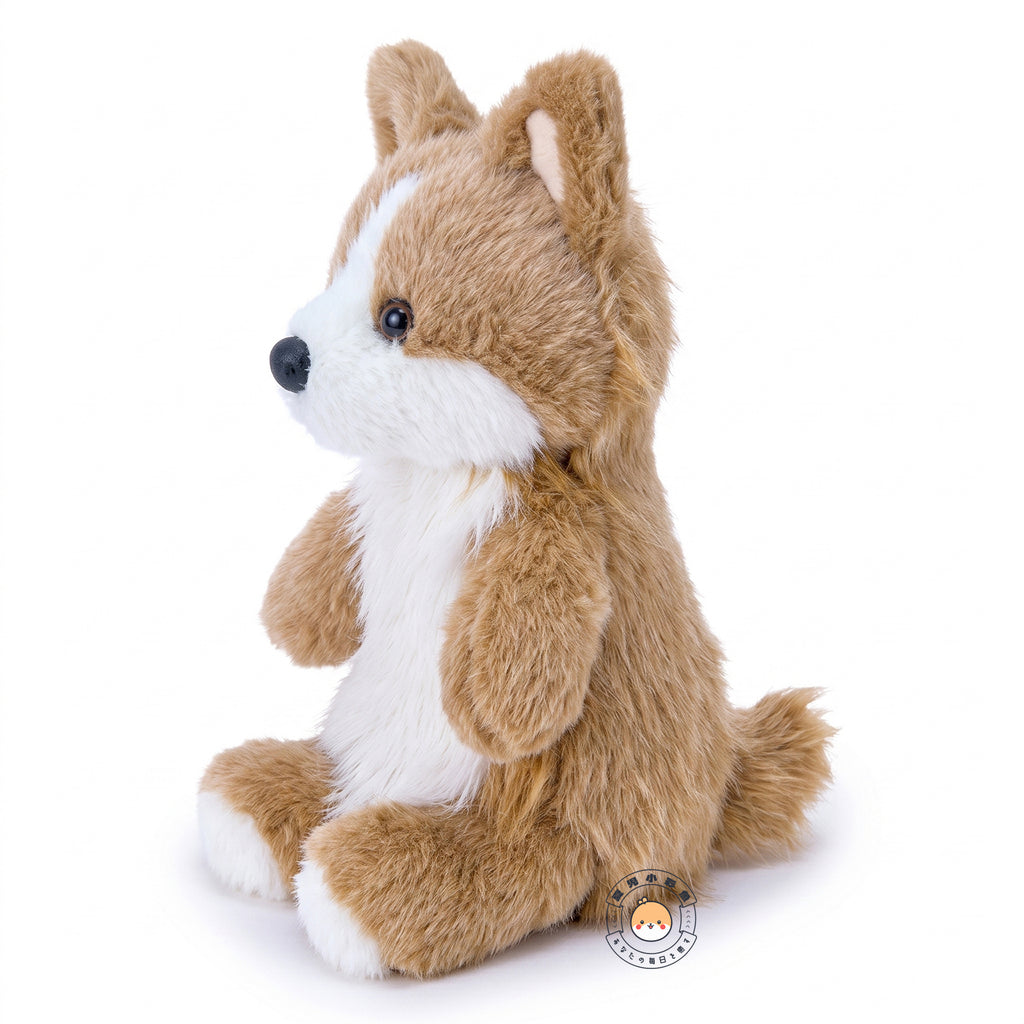 コーギー ぬいぐるみ 30cm 斜め横向きカット ピンと立った大きな耳と愛らしいもふもふ尻尾
