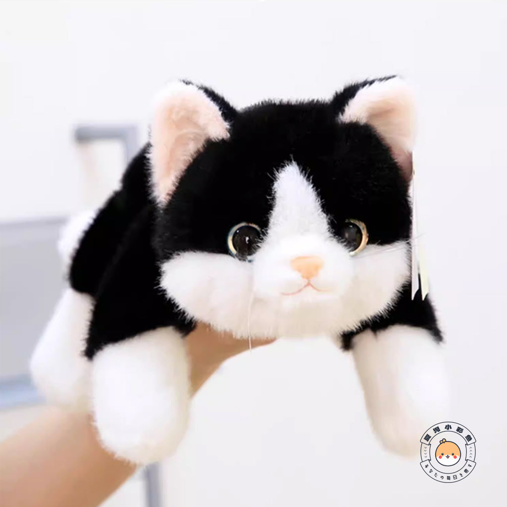 ふわふわ寝そべりアニマル 白猫ぬいぐるみ