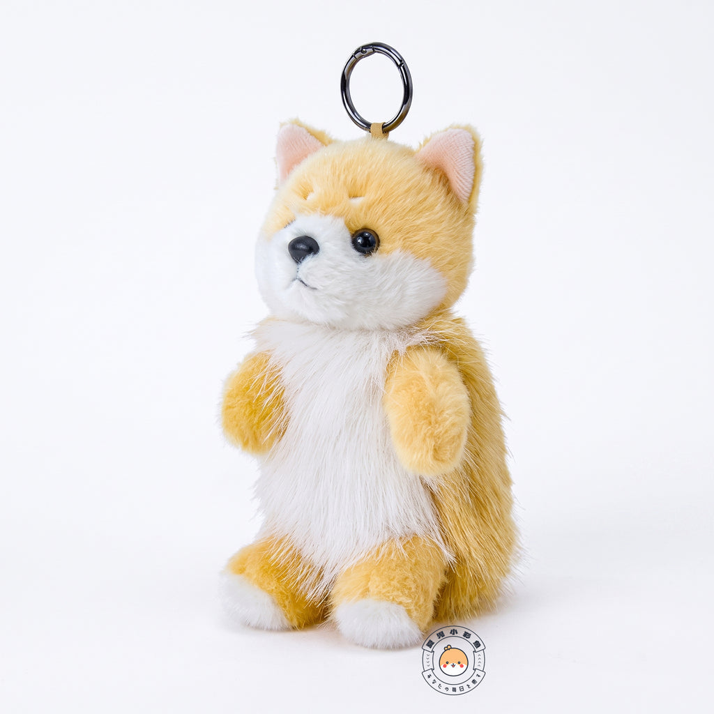 柴犬 ぬいぐるみキーホルダー 15cm 斜め横向きカット バッグにつけやすい立体マスコット