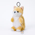 柴犬 ぬいぐるみキーホルダー 15cm 斜め横向きカット バッグにつけやすい立体マスコット